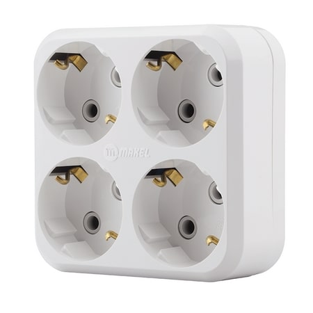 Makel 10001205K Golyat Kare Tip 4'Lü Topraklı Priz